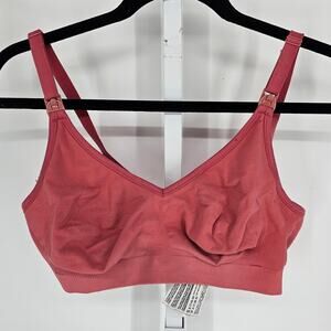 Bravado Designs Womens Sz M Nursing Bra Solid Pink Wire Free